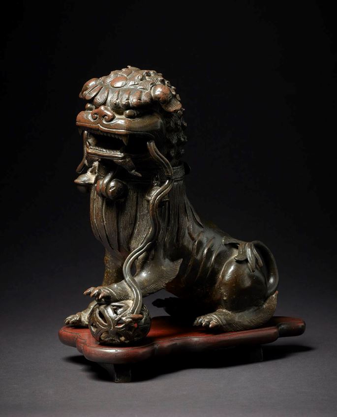 A Bronze Incense Burner in the Form of a Guardian Lion, Qing Dynasty | MasterArt